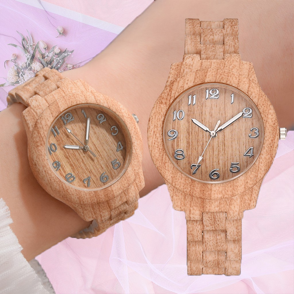 Simple Men And Women Couple Watch Universal Fashion Retro Wood Grain Quartz Watches