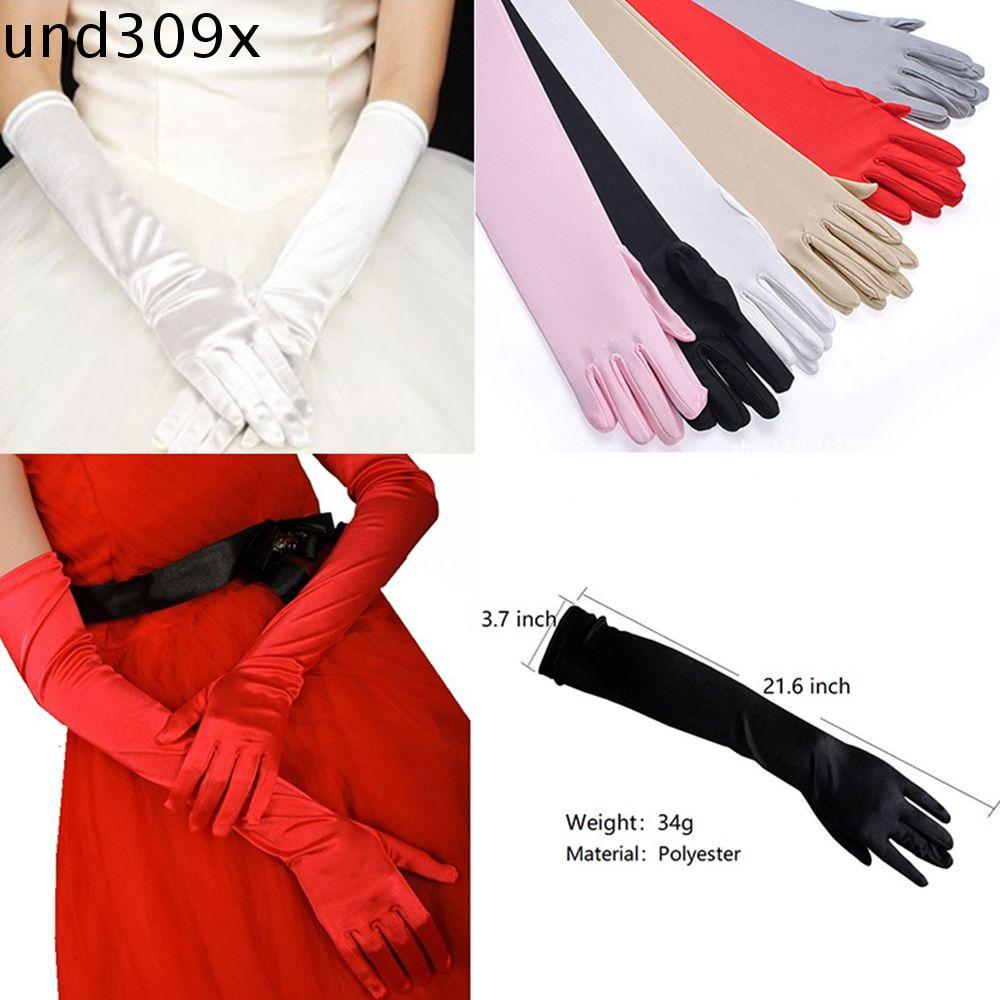 UND309X Cô dâu Mùa hè Kem chống nắng Bảo vệ khỏi ánh nắng trời Opera Satin Găng tay lái xe Găng tay dài Găng tay Găng tay Prom
