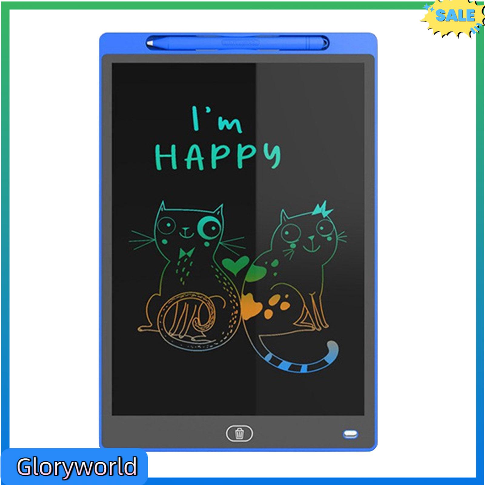 Gloryworld LCD Bảng vẽ Cho Trẻ Em Du Lịch Thân Thiện Bảng vẽ nghuệch ngoạc Cho Trẻ Em Đầy Màu Sắc Bảng vẽ nghuệch ngoạc Cho Trẻ Em vẽ giáo dục Máy Tính Bảng Cho bé trai và bé gái món quà hoàn hảo Cho Trẻ Mới Biết Đi 8.5/12 Inch máy tính bảng viết LCD