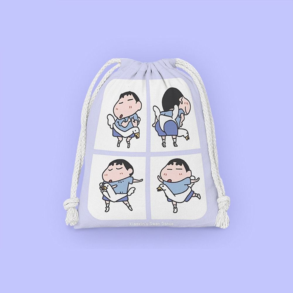 RUOANE Dễ thương Túi vải nhỏ Di động Hoạt hình Ví dễ thương Túi đựng đồ ăn trưa Đồ lặt vặt Túi dây rút Nữ/Nữ - 8