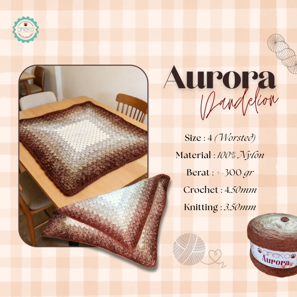 ANEKA - Benang Rajut Knitting Aurora Dandelion Nylon / Mix Colors Sembur Nilon Yarn