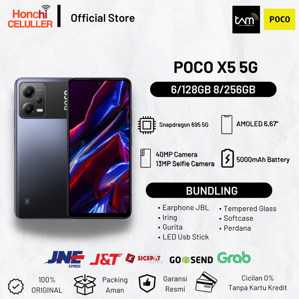 Xiaomi POCO X5 5G 8/256GB 6/128GB Garansi Resmi POCO Indonesia TAM Harga  3,199,000 Ringgit*Penghantaran Percuma
