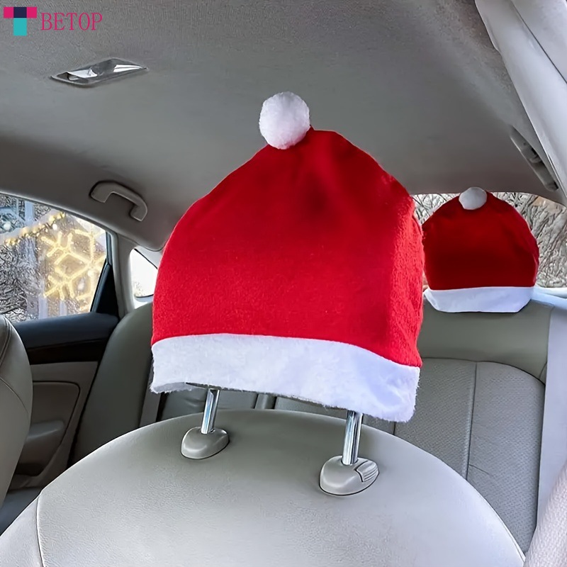 Teabelle giáng sinh ghế xe hơi Bọc tựa đầu Mũ Ông Già Noel Ghế Gối trang trí ô tô