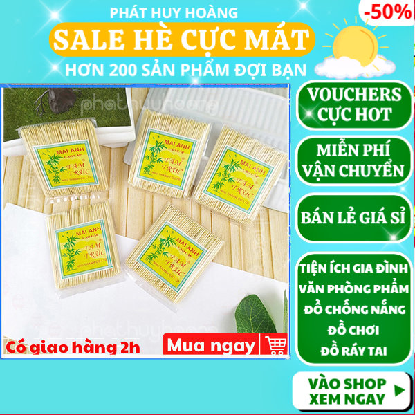 Combo 5 gói tăm trúc cao cấp Mai Anh giá rẻ  ✔tăm tre  ✔tăm cay  ✔tăm xỉa răng  ✔Phát Huy Hoàng