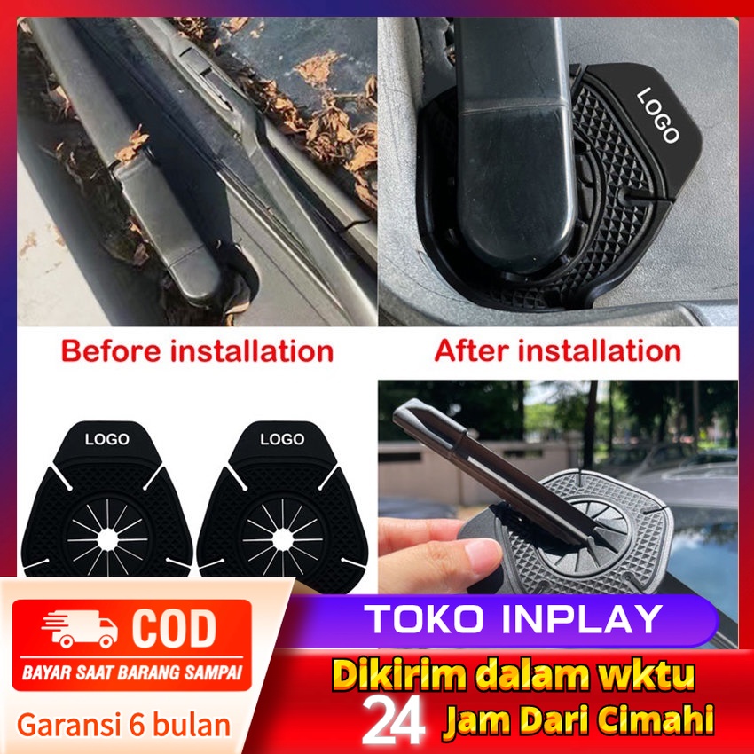 2PCs car windshield wiper protector cover simple installation Toyota/Honda/Mitsubishi/Suzuki/Isuzu/Nissan/Mazda logo dust-proof silicone universal fit Harga 19,000 rupiah*Gratis Ongkir