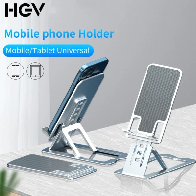 HGV Aluminum Tablet Phone Holder Stand Universal Desk For iPhone Desktop Tablet Stand For Cell Phone Table Holder Mobile Phone Stand Mount