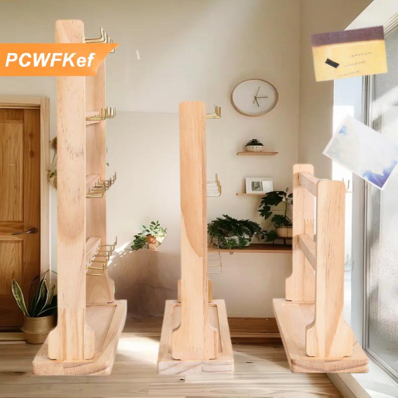 【PCWFKef】 ไม้สำหรับจัดแสดงเครื่องประดับที่ทำจากไม้ที่แขวนสร้อยข้อมือที่แขวนตะขอสำหรับจัดเก็บต่างหูหมุดเข็มกลัดที่วางขาตั้ง ราคา 138 บาท*ส่งฟรี