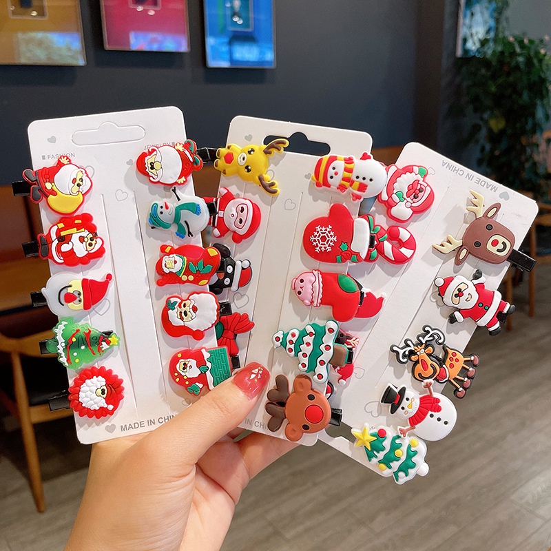 Set 10 kẹp noel dễ thương - kẹp tóc giáng sinh phong cách hàn quốc - selenshop