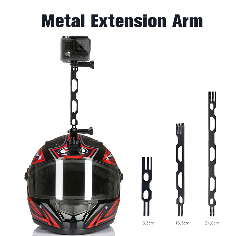 Aluminum Alloy extension arm metal pole mount helmet for 10/9/Max/8/7/6/5 one R 265x/X2 accessories