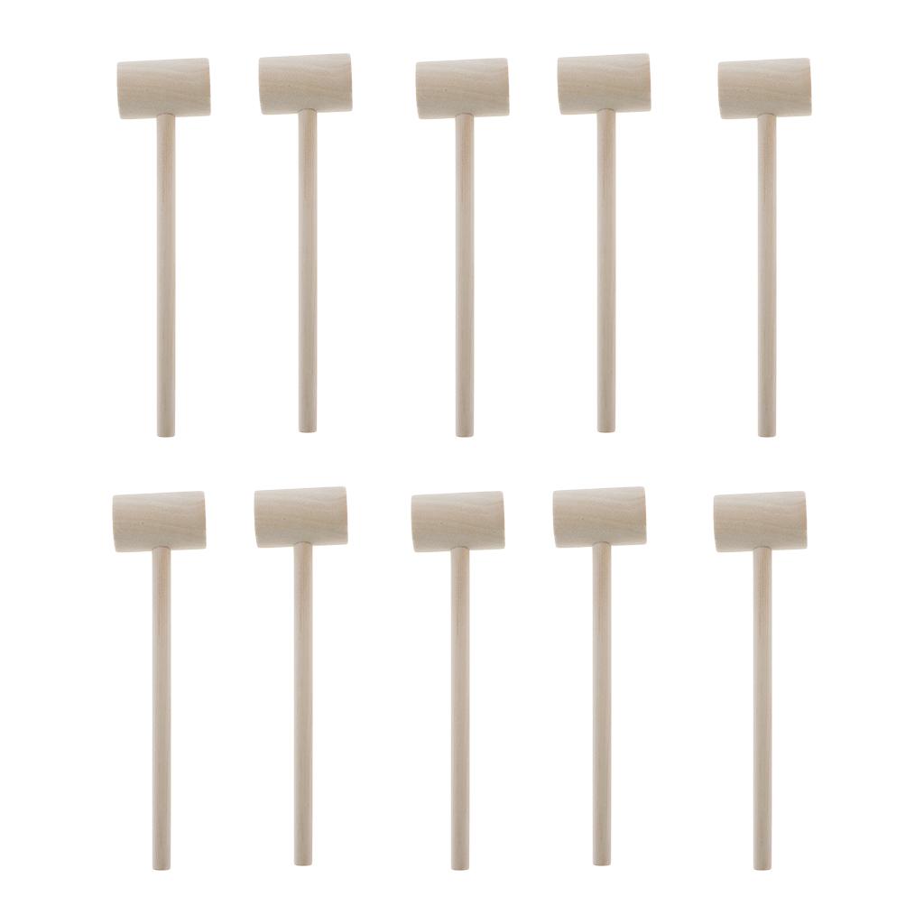 kokiya 10pcs Jewellers Leather Natural Wooden Hammer Seafood Mallet Kids Gavel