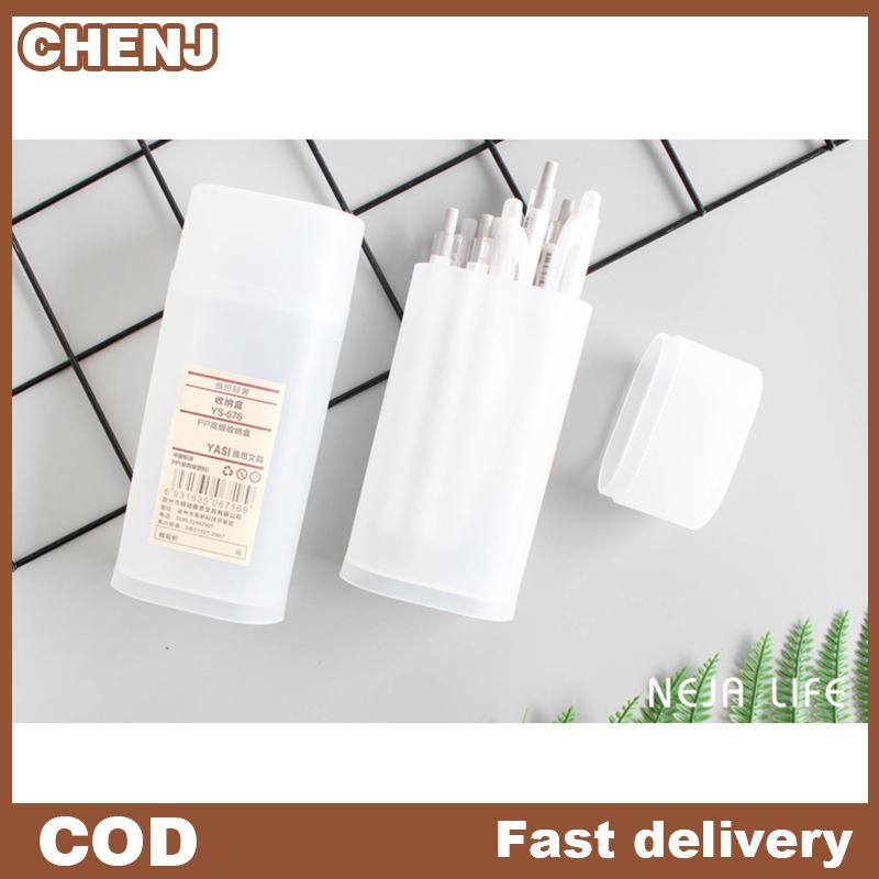CHENJ Hộp Đựng Bút Chì Trong Suốt Văn Phòng Phẩm Đơn Giản Bằng Nhựa Hộp Bút Chì Học Sinh Màu Trơn