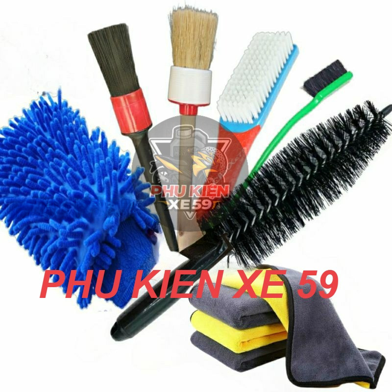 (Siêu Rẻ) Combo 7 Dụng cụ Rửa Xe Máy ô Tô Tại Nhà Toàn Diện