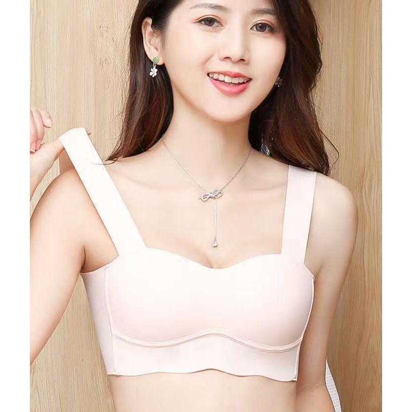 Áo ngực Lovito có nút khóa màu trơn phong cách sexy cho nữ LNL