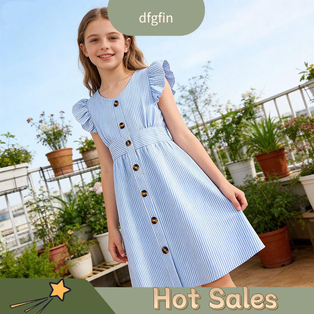 DFGFIN Mùa hè Váy trẻ em Ngọt ngào Tươi Trang phục Dopamine Thời trang Thoáng khí Váy bé gái
