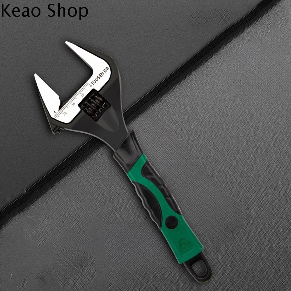 KEAO Tay cầm ngắn Cờ lê có thể điều chỉnh Cờ lê bồn rửa đai ốc Lỗ lớn Cờ lê vạn năng Đa chức năng Cân Cờ lê phòng tắm Ống vòi nước
