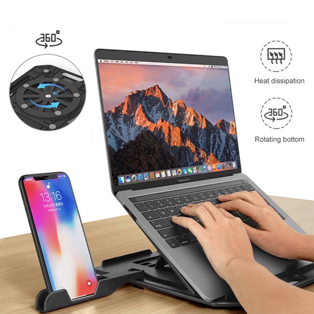 laptop stand laptop accessories laptop stand holder Adjustable Laptop Stand with Phone Holder Cooling Stand Laptop Holder Desktop Office Laptop Bracket