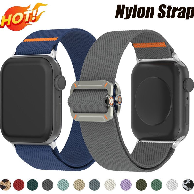 สายนาฬิกา Sport Nylon เข้ากันได้กับ Apple Watch Ultra 49mm 46mm 45mm 44mm 41mm 40mm 42mm 38mm Watch Series 10 9 8 7 6 5 4 SE 2 3 ราคา 65 บาท*ส่งฟรี