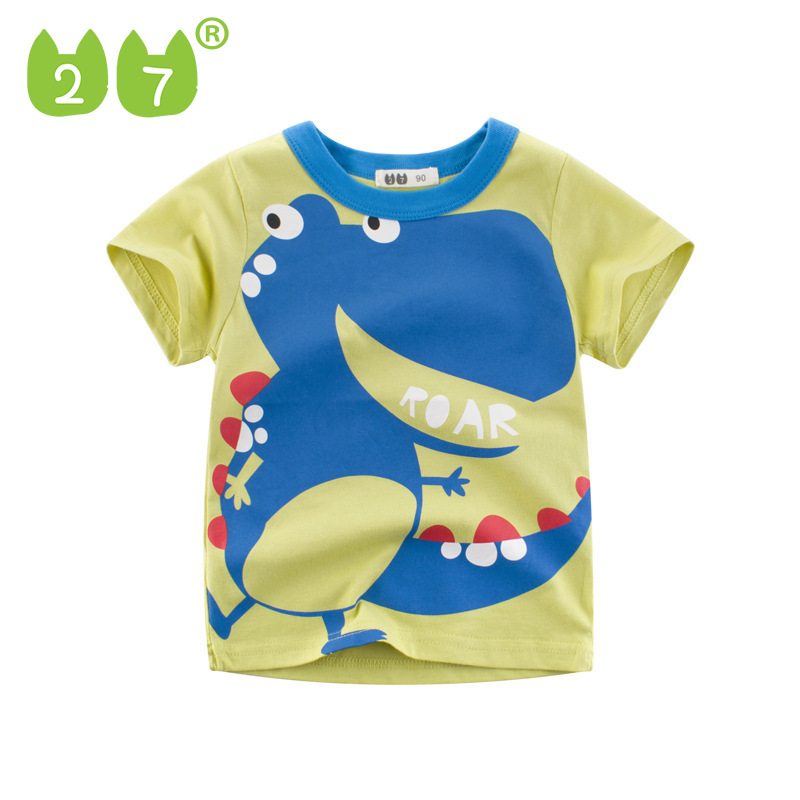 27kids เสื้อผ้าเด็กสไตล์เกาหลีฤดูร้อนใหม่เด็กชายเสื้อยืดขายส่งเสื้อเด็กกลางและเล็กการ์ตูนคอกลมแขนสั้นเสื้อกล้าม ราคา  159 บาท*ส่งฟรี