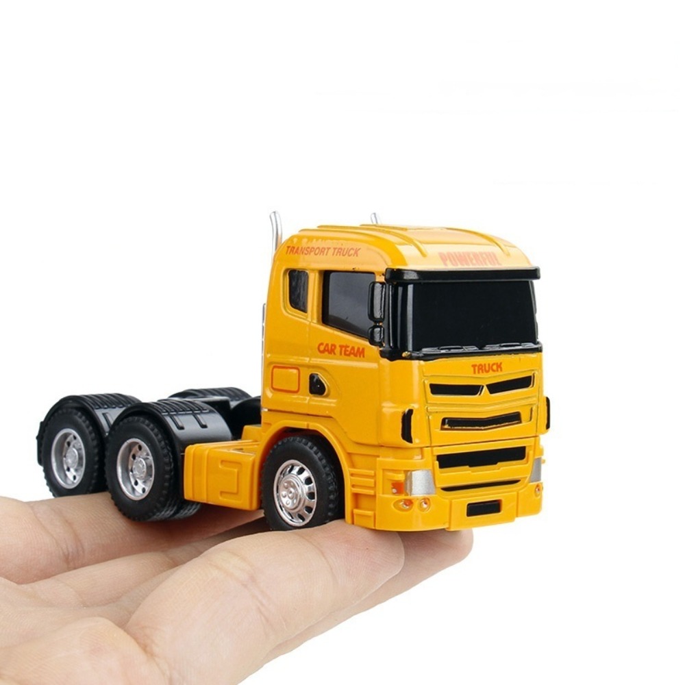 EODKUS Kéo lùi Mô hình cabin xe tải Hợp kim đúc Tỷ lệ 1:64 Đồ chơi xe kỹ thuật Xe tải container Giáo Dục Xe tải rơ moóc phẳng Đồ chơi trẻ em - 5