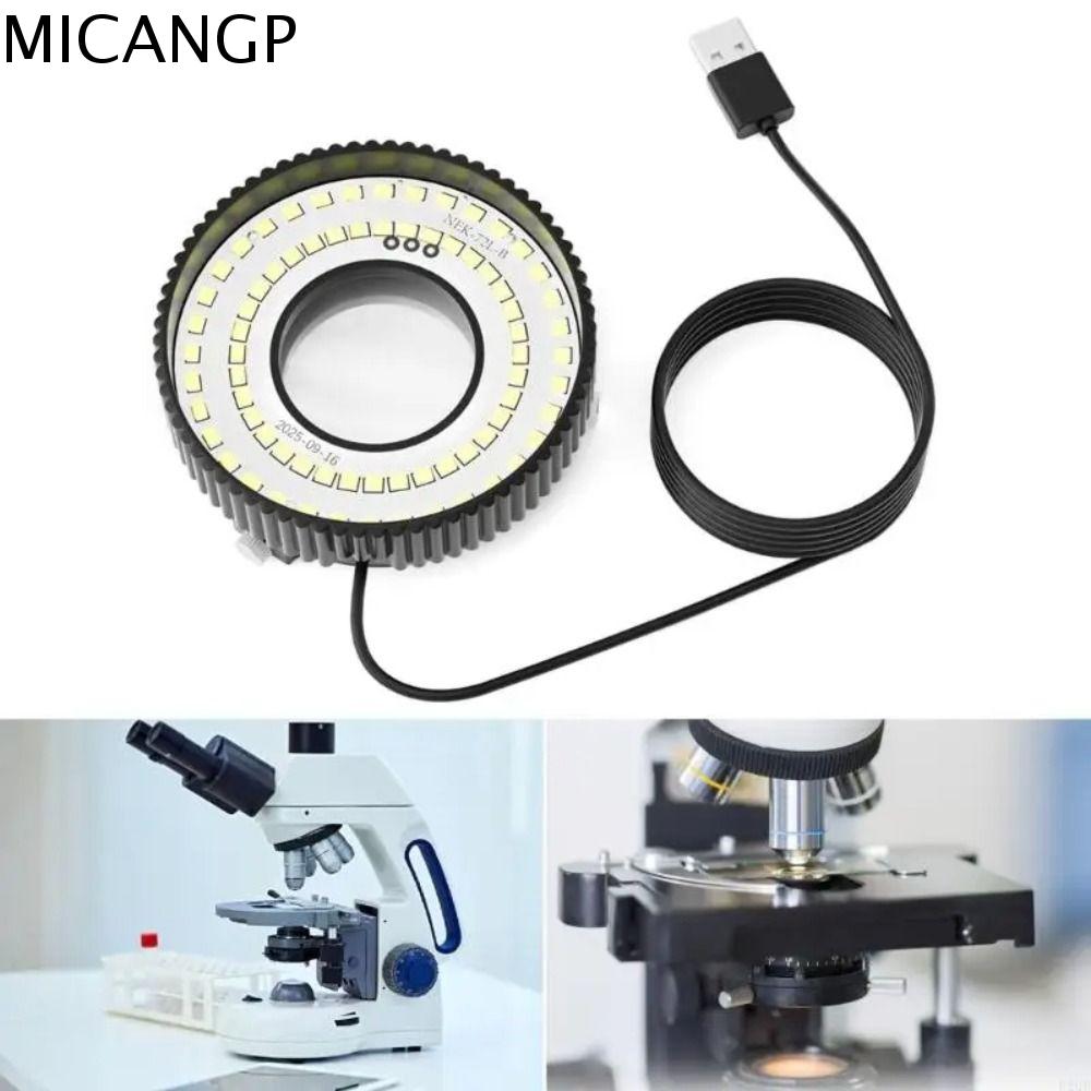 MICANGP Độ sáng có thể điều chỉnh Đèn LED cho kính hiển vi Đèn LED trắng Ánh sáng dưới đáy Đèn vòng cho kính hiển vi Ánh sáng bổ sung Cấp nguồn qua USB Đèn kính hiển vi Kính hiển vi sinh học