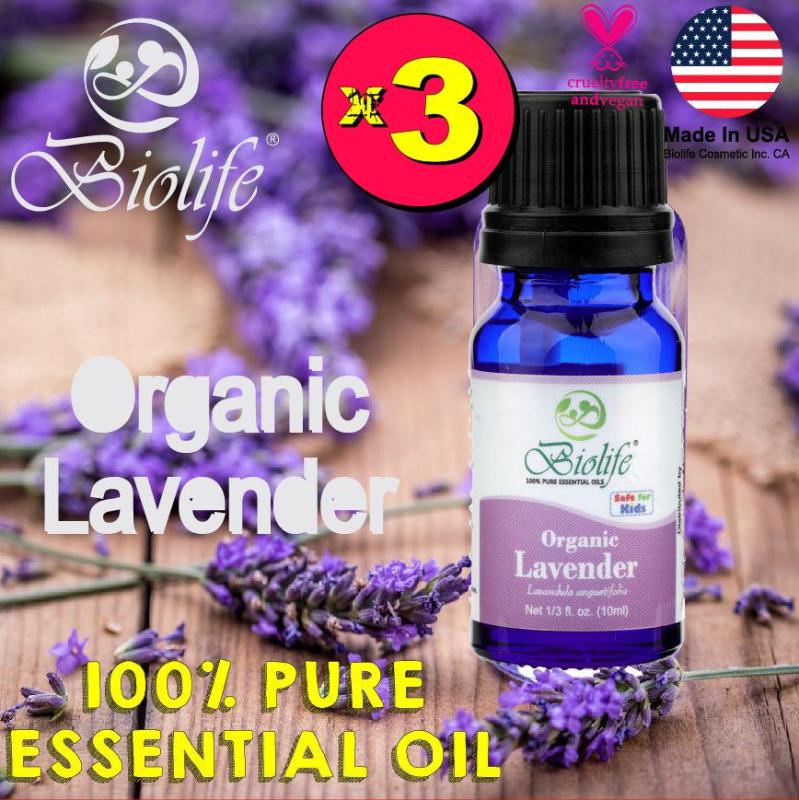 Buy (Bundle of 3 Bottles) Biolife Organic Lavender, 100% Pure and Natural Organic Essential Oil (Made In USA), 10ml Bottle Singapore
