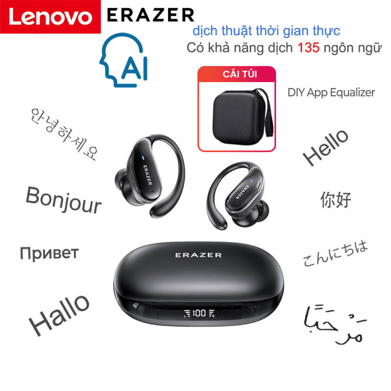 Lenovo Erazer XT80 Pro Tai Nghe Phiên Dịch Tai Nghe Bluetoottai Nghe Thể Thao Bluetooth Không Dây 5.4 Tws Chống Nước Chống Ồn Có Micrô Và Màn Hình Led Tai Nghe Bluetooth Dịch