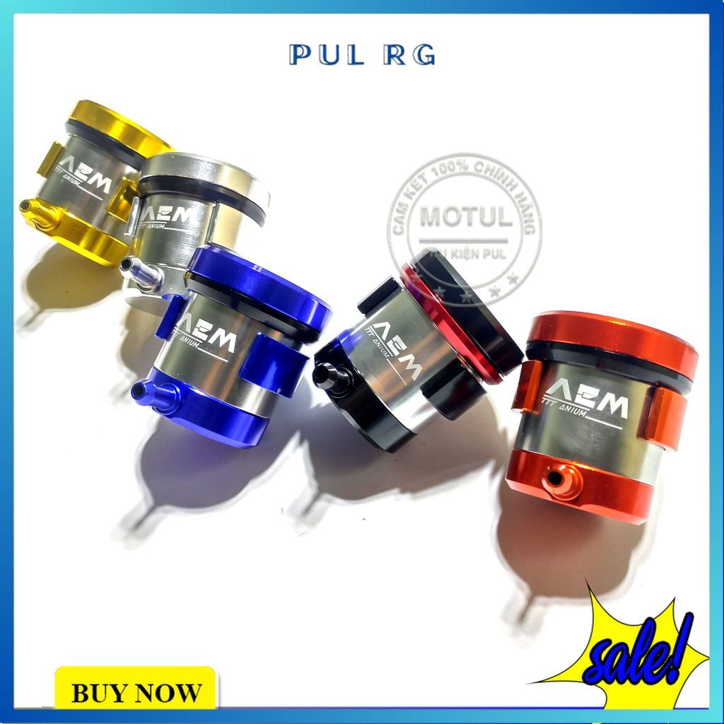 Bình dầu thắng đĩa xe máy nhôm cnc aem kèm pat gắn cùng màu