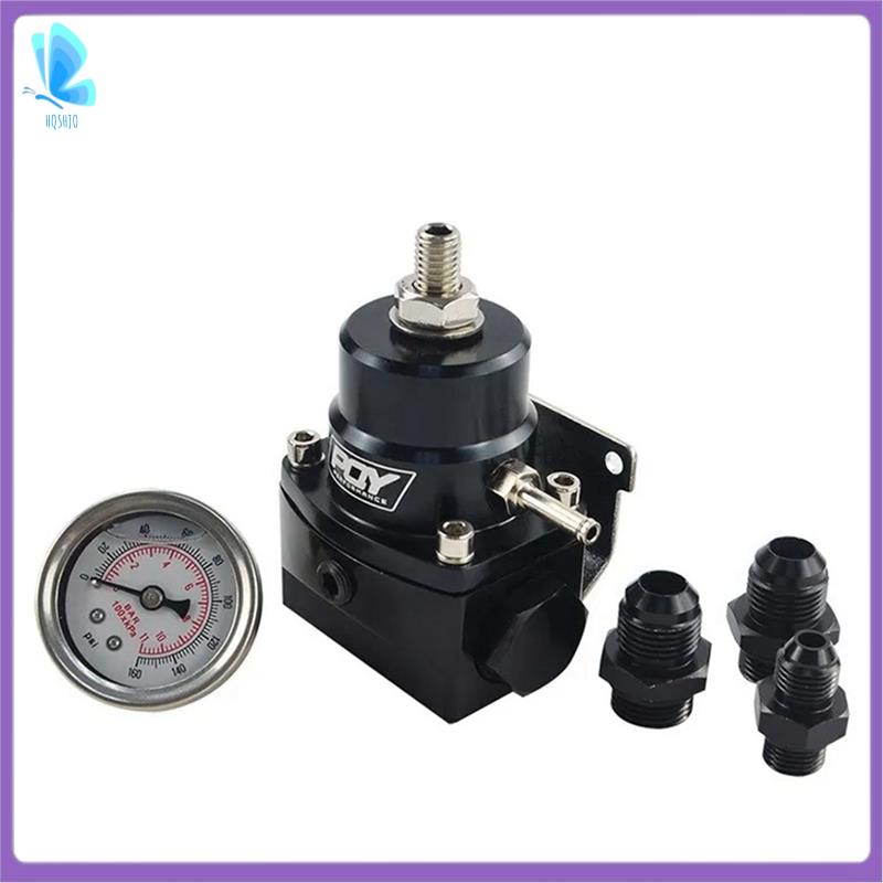 AN8/8/6 Fuel Inject Regulator with Boost Gauge High Pressure 8AN BLACK