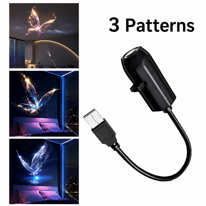 USB Galaxy Projection Light with Interchangeable Slides 360° Adjustable Projector Lamp Fairy Lights HD Projector Night Light USB Powered Lamp Multiple Pattern Slides Bedroom Decor Kids Gifts Home Decor