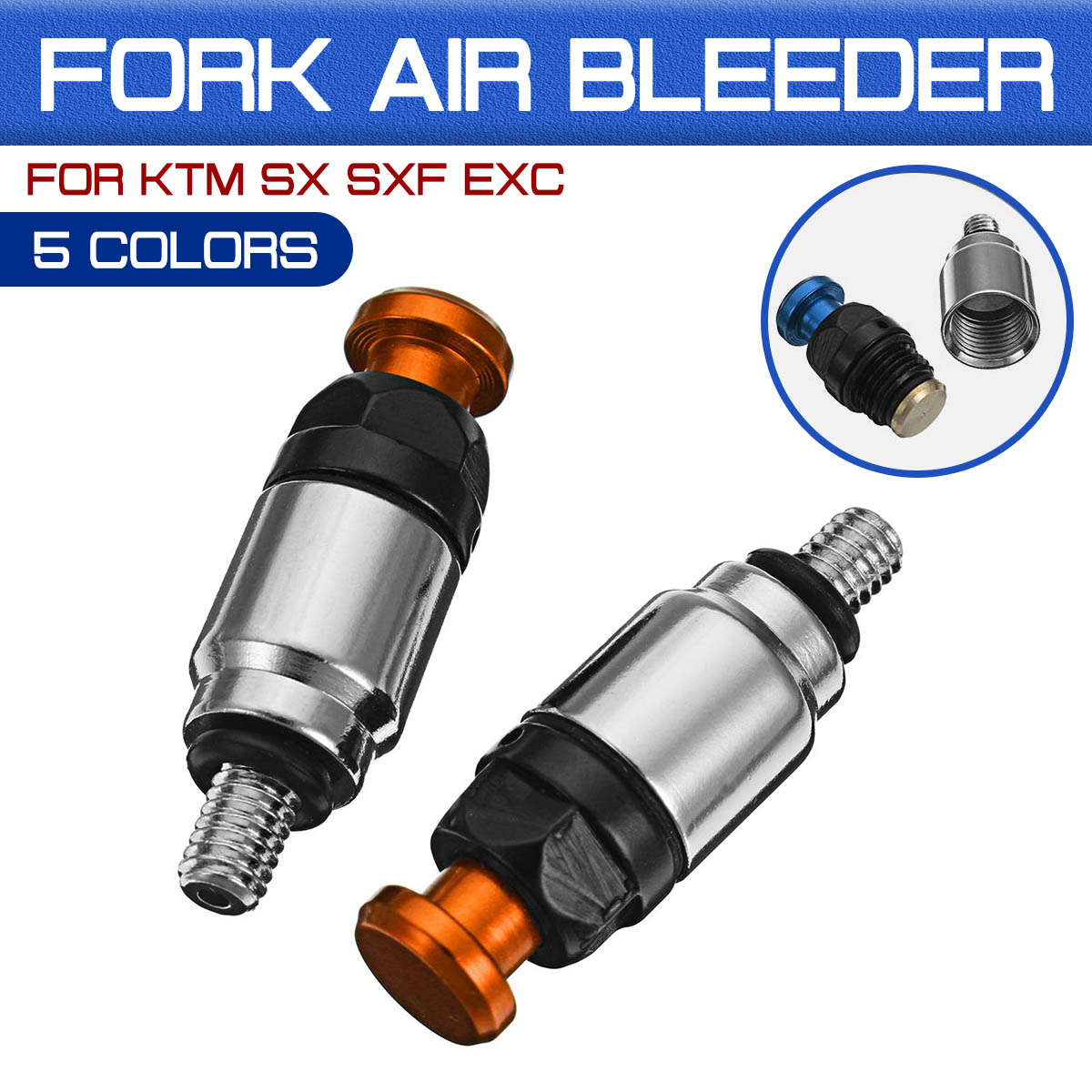 1 cặp phù hợp cho KTM SX sxf EXC supermoto MOTARD Racing m4x0.7mm vít xe máy Ngã Ba van giảm van giảm ngã ba