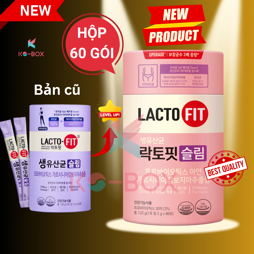 [Chính Hãng] Lacto Fit màu tím đậm | Hộp 60 gói stick – niêm phong | Hàn Quốc