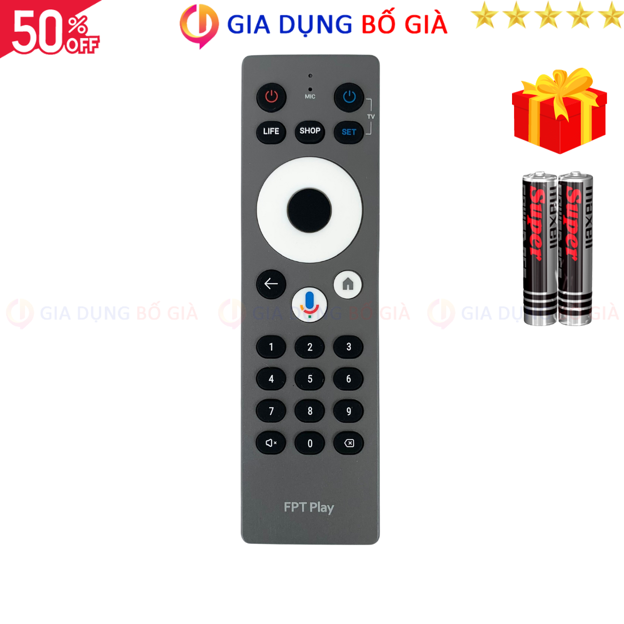 Remote điều khiển FPT Play Box Mã 05, điều khiển đầu thu FPT Play Box - Tặng kèm 2 pin - GDBG