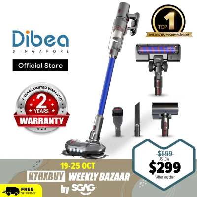 [ Dibea Singapore ] Dibea FC20 Cordless Vacuum Cleaner 2-in-1 Vacuum & Mop with 20000Pa Suction Power Local Set Local Warranty