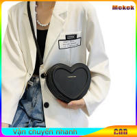 Heart Shape Crossbody Bag For Women PU Shoulder Bag Satchel Crossbody Purse Small Zipped Pockets Handbag