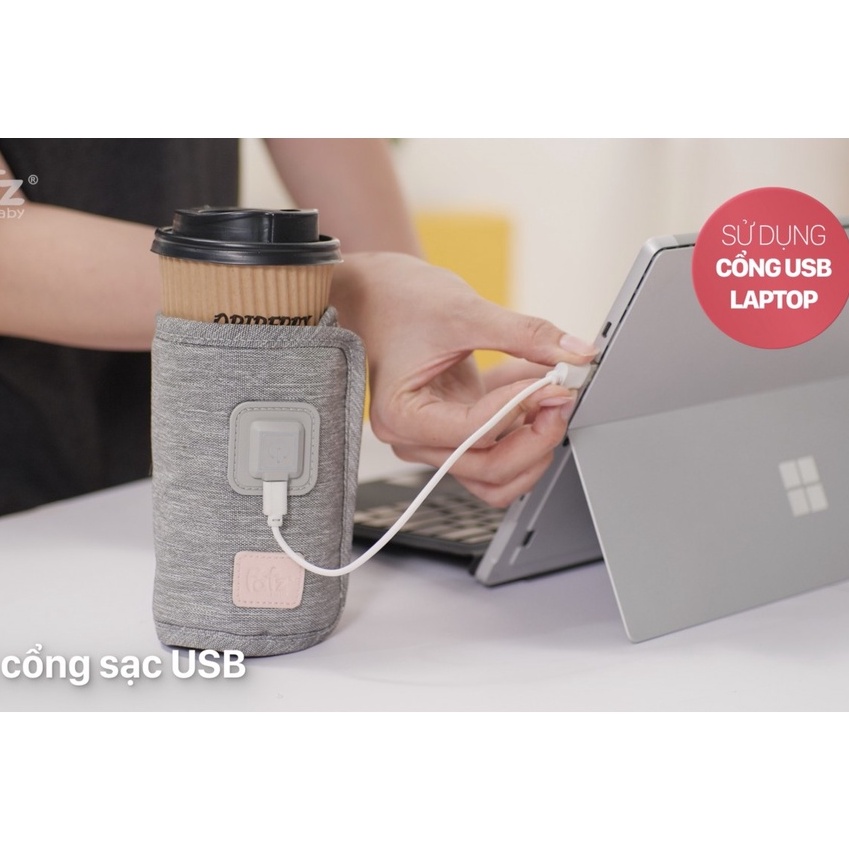 Dụng Cụ Hâm Sữa cắm USB - Miếng Dán Hâm Bình Nước, dùng nguồn laptop
