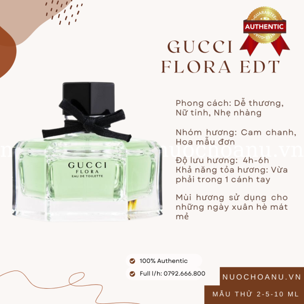 [Chính Hãng] Nước Hoa Nữ Gucci Flora EDT Mẫu Thử 2ml 5ml 10ml Mùi Hương Nhẹ Nhàng Dễ Thương GC04