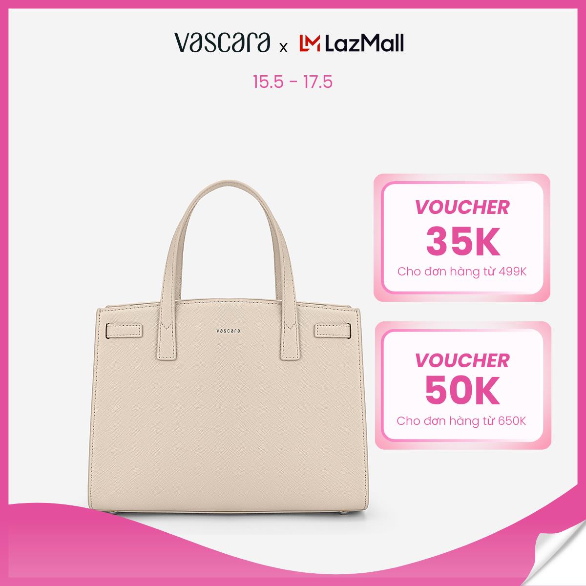 [Voucher 50K | 15.5  - 17.5] Vascara Túi Xách Tay Hình Thang Basic Quai Đôi - TOT 0194
