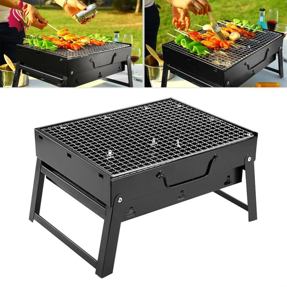 Umisu 35*27*20cm xách tay ngăn kéo có thể gập lại nướng BBQ với lưới sắt cắm trại ngoài trời dụng cụ tiệc