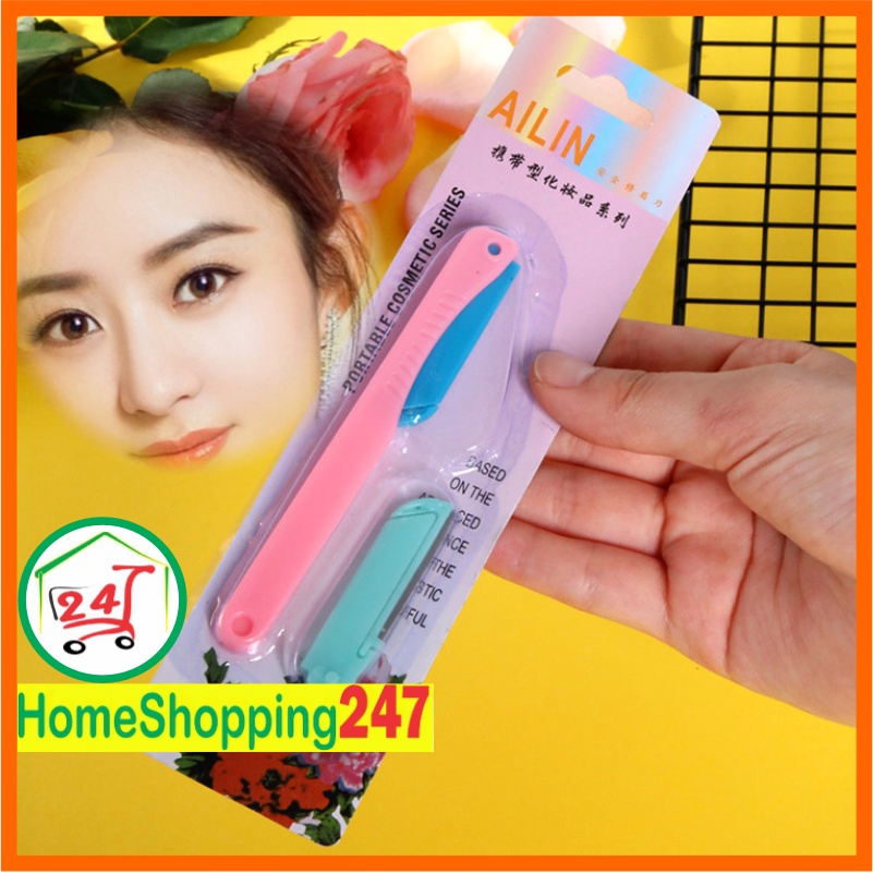 Dao cạo lông mày lưỡi gấp an toàn, dao có thể thay thế lưỡi, tặng kem lưỡi thay thế