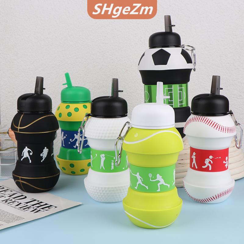[COD] SHgeZm Gấp Silicone chai nước ngoài trời bóng rổ bóng đá Tennis Golf Bóng Chày pickleball leakproof xách tay trẻ em chai nước