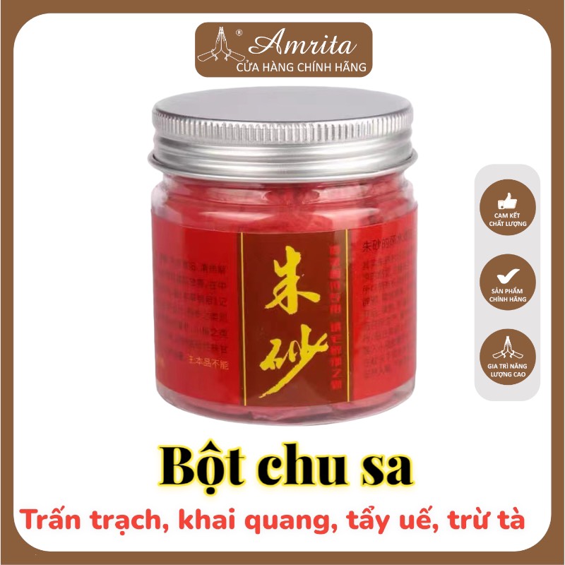 [Rẻ vô địch] Bột chu sa thờ cúng 95gr , trấn trạch , khai quang, tẩy uế, trừ tà - chu sa ,thần sa, phong thủy - Amrita