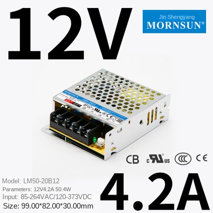 LM50-20B12 (50W 12V/4.2A) Nguồntổ ông MORNSUN | AC 220V sang DC 5V/12V/15V/24V/36V/48V | LM50-20B Series 50W Cách Ly Ổn Áp | Hàng Chính Hãng