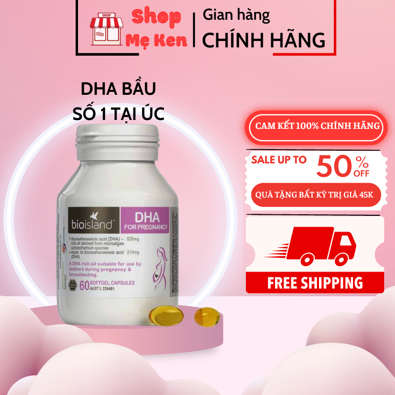 DHA bầu Bio Island 60 viên Úc - DHA for Pregnancy, dành cho mẹ sắp bầu, đang bầu và sau sinh