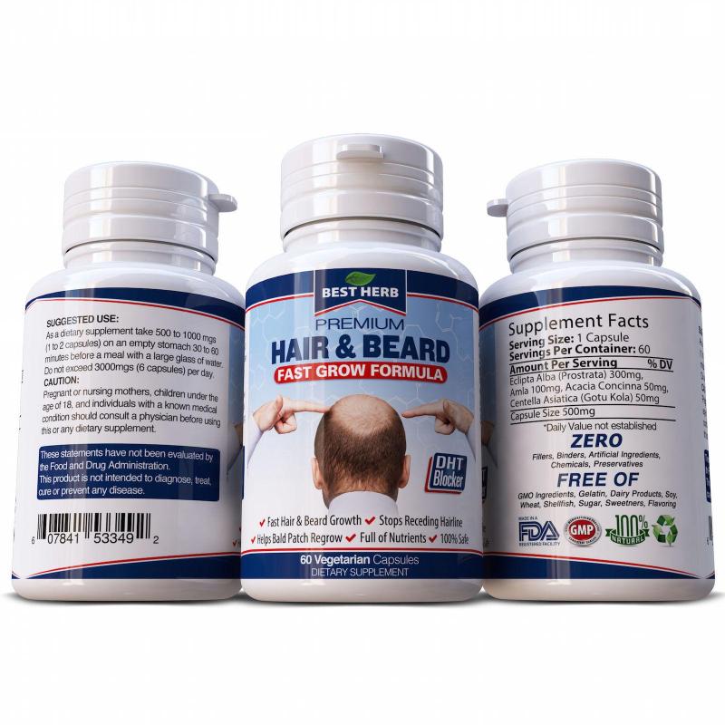 Buy 1 BOTTLE - DHT BLOCKER HAIR BEARD LOSS CAPSULES MENS STOP BALDNESS CURE GROW RECEDING PILLS Singapore