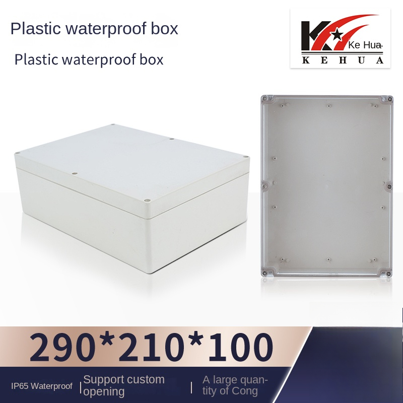 Hộp Nhựa Đựng Thiết Bị Điện Tử 210*290*100 | Vỏ Nhựa Cao Cấp Kín Nước - Nắp Trắng/Trong Suốt, Chống Thấm Hiệu Quả - Nắp Màu Trắng