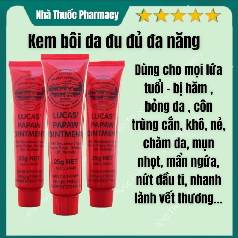 Kem đu đủ Lucas’ Papaw Ointment 25gr bôi da đa năng - dùng cho trẻ sơ sinh đến người già