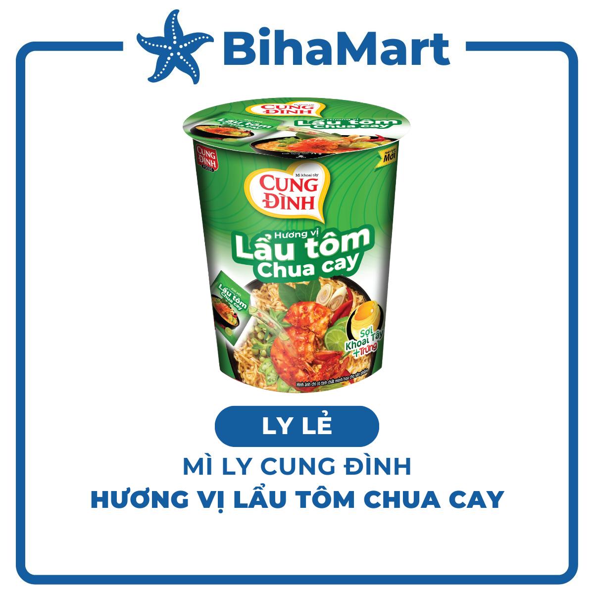 [LY LẺ] - AFOTECH - Mì ly Cung Đình Lẩu tôm chua cay, Mì ly Tôm chua cay Cung Đình, Mì Tôm chua cay 