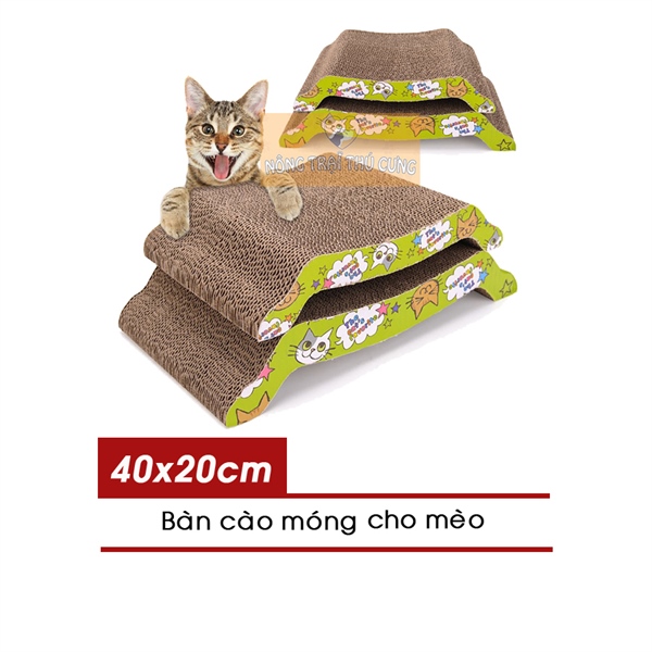 Bàn Cào Móng Hình Chữ Nhật Cho Mèo - NôngTrạiThúCưng.com