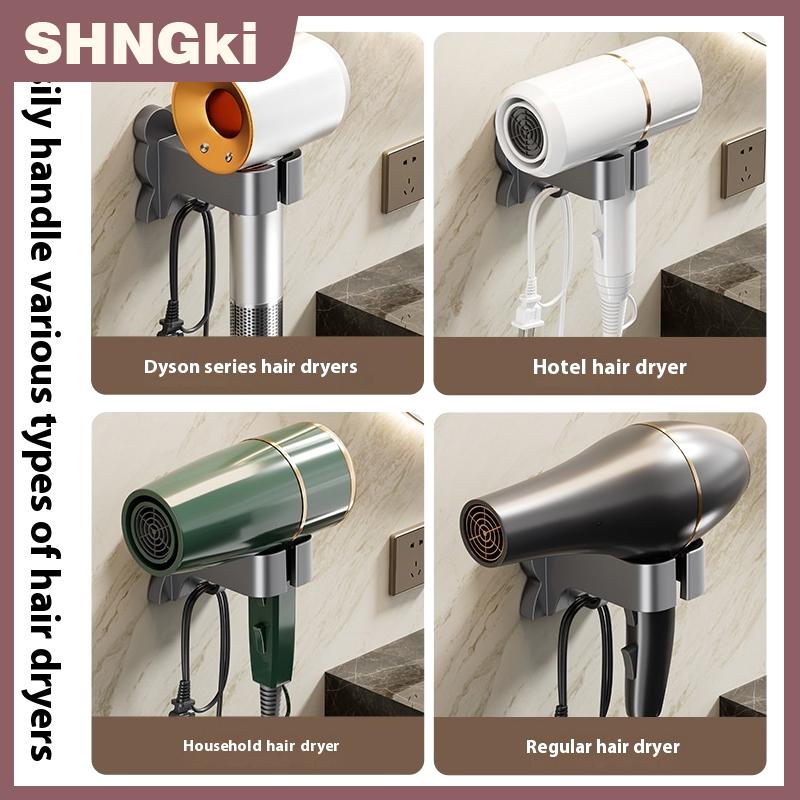 SHNGki Không Thấm Nước Treo tường mạnh mẽ dính Máy sấy tóc tổ chức tiết kiệm không gian và bền lý tưởng cho lộn xộn-miễn phí phòng tắm Máy Sấy Tóc Chủ