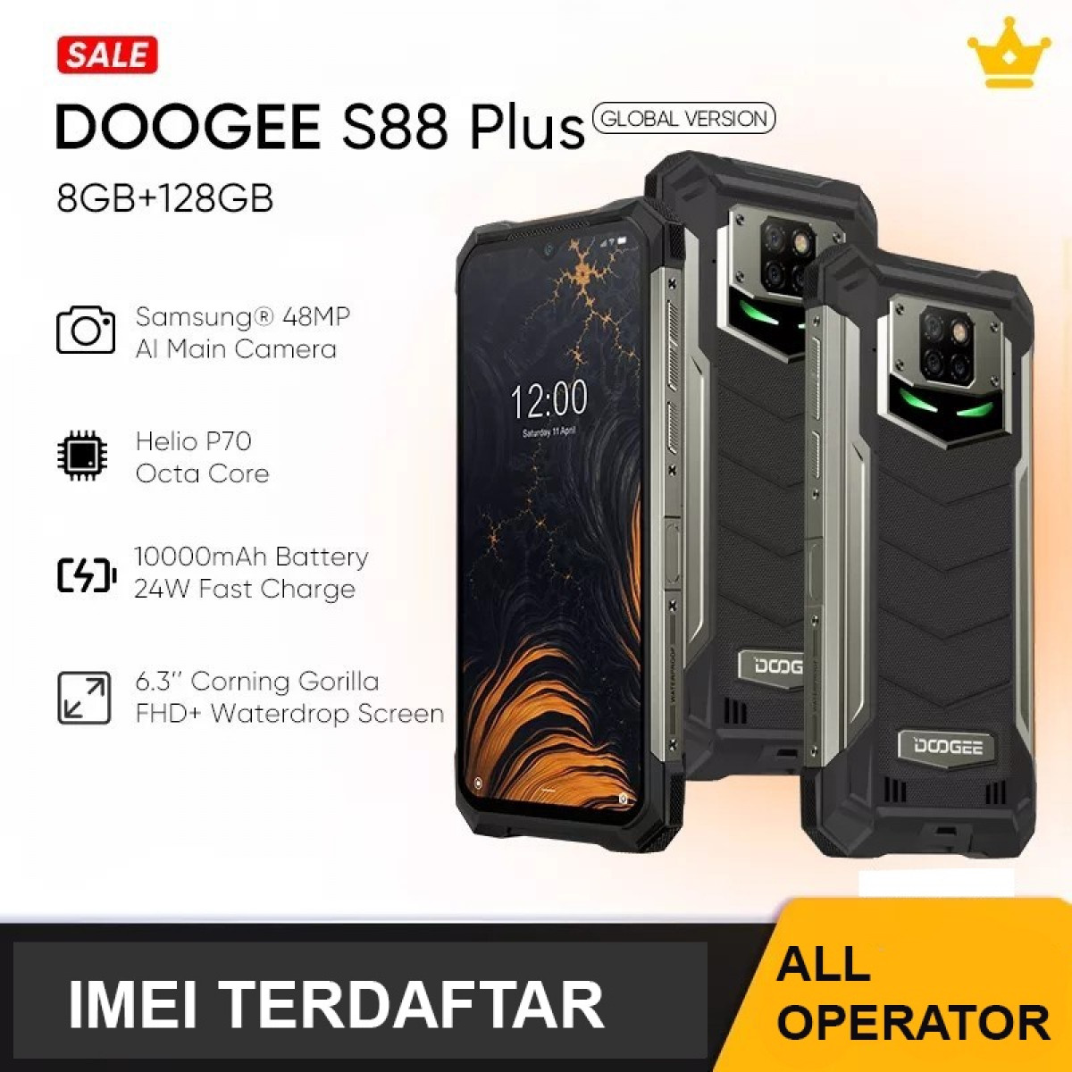 DOOGEE S88 Series 10000mAh Harga 4,400,000 Ringgit*Penghantaran Percuma